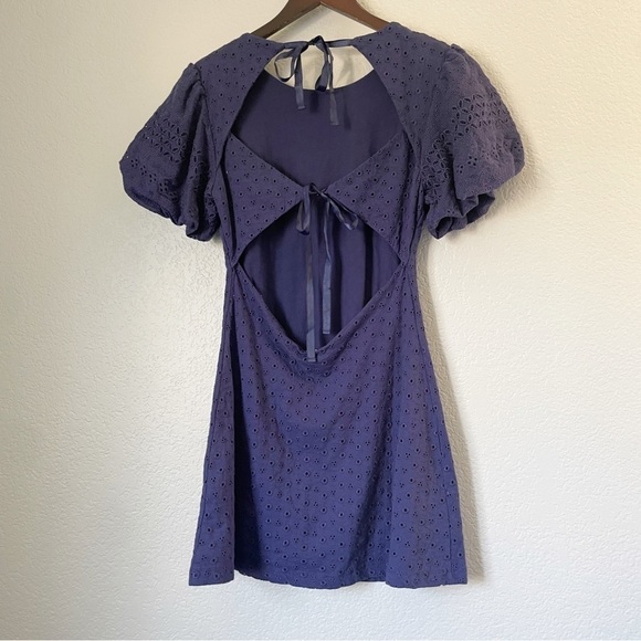 𝅺NWT FREE PEOPLE Apricot Rose Mini Dress Navy Small - Picture 6 of 11